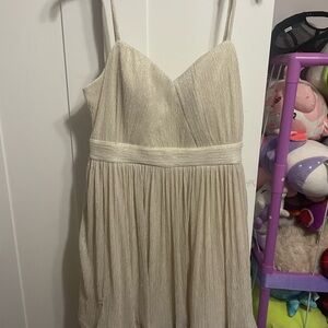 Elegant Cream Spaghetti Strap Dress